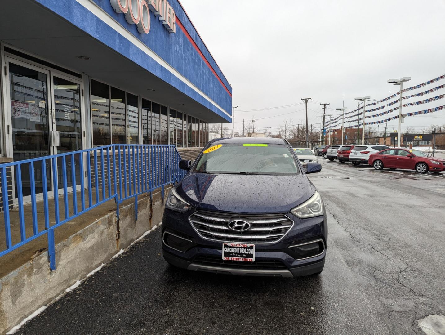 2017 BLUE Hyundai Santa Fe Sport 2.4 FWD (5XYZT3LB8HG) with an 2.4L L4 DOHC 16V engine, 6A transmission, located at 7600 S Western Ave., Chicago, IL, 60620, (773) 918-3980, 0.000000, 0.000000 - Photo#2